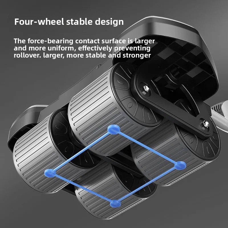 Ab Roller Wheel With Elbow Support - 四輪エルボーサポートアブローラー回転式トレーナー フラットサポート プッシュアップスタンド ポータブルホームジムフィットネス機器