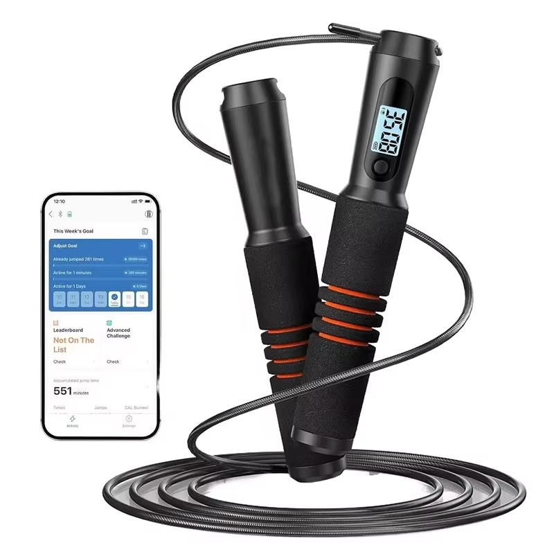 Smart Jump Rope Digital Counter - YTYINYTYI スマート調整機能付きデジタル縄跳び。カウンター機能、カスタムロゴ、スマートセンサーを搭載したフィットネス用スポーツ縄跳び。