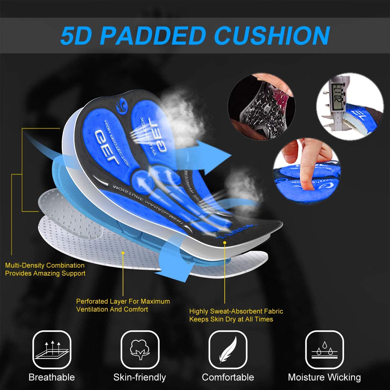 タイガーサイクリング下着プロ5dジェルクッション耐衝撃性サイ - Padded Cycling Shorts 5D Gel のレビューと価格