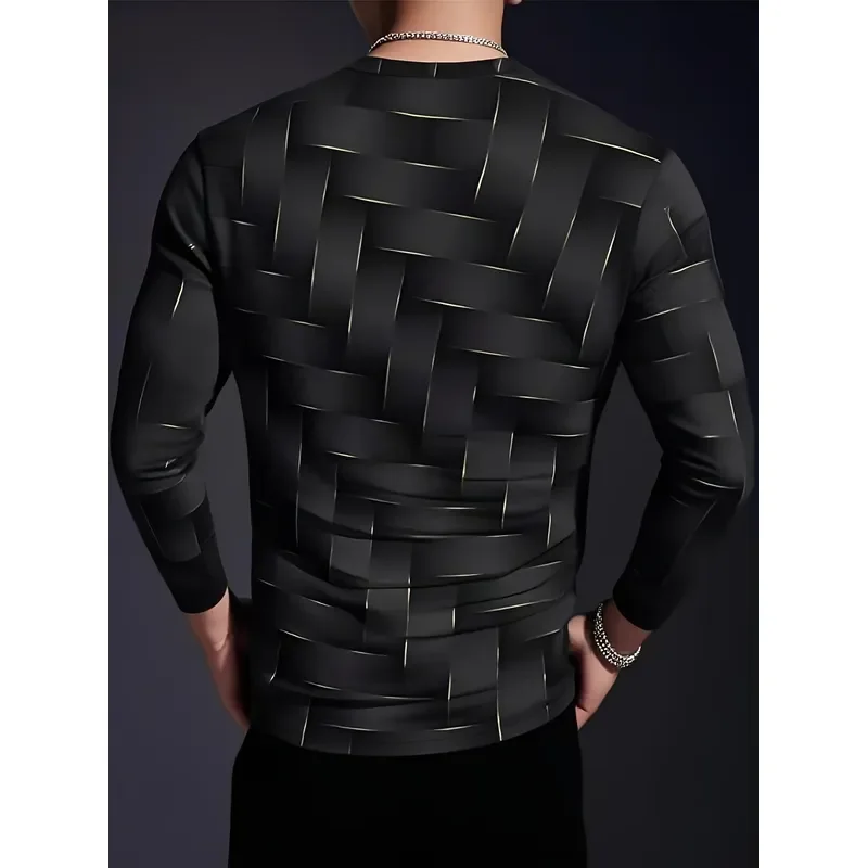 3Dプリントのカジュアルな長袖メンズTシャツ。2026年モデ - Hiking のレビューと価格